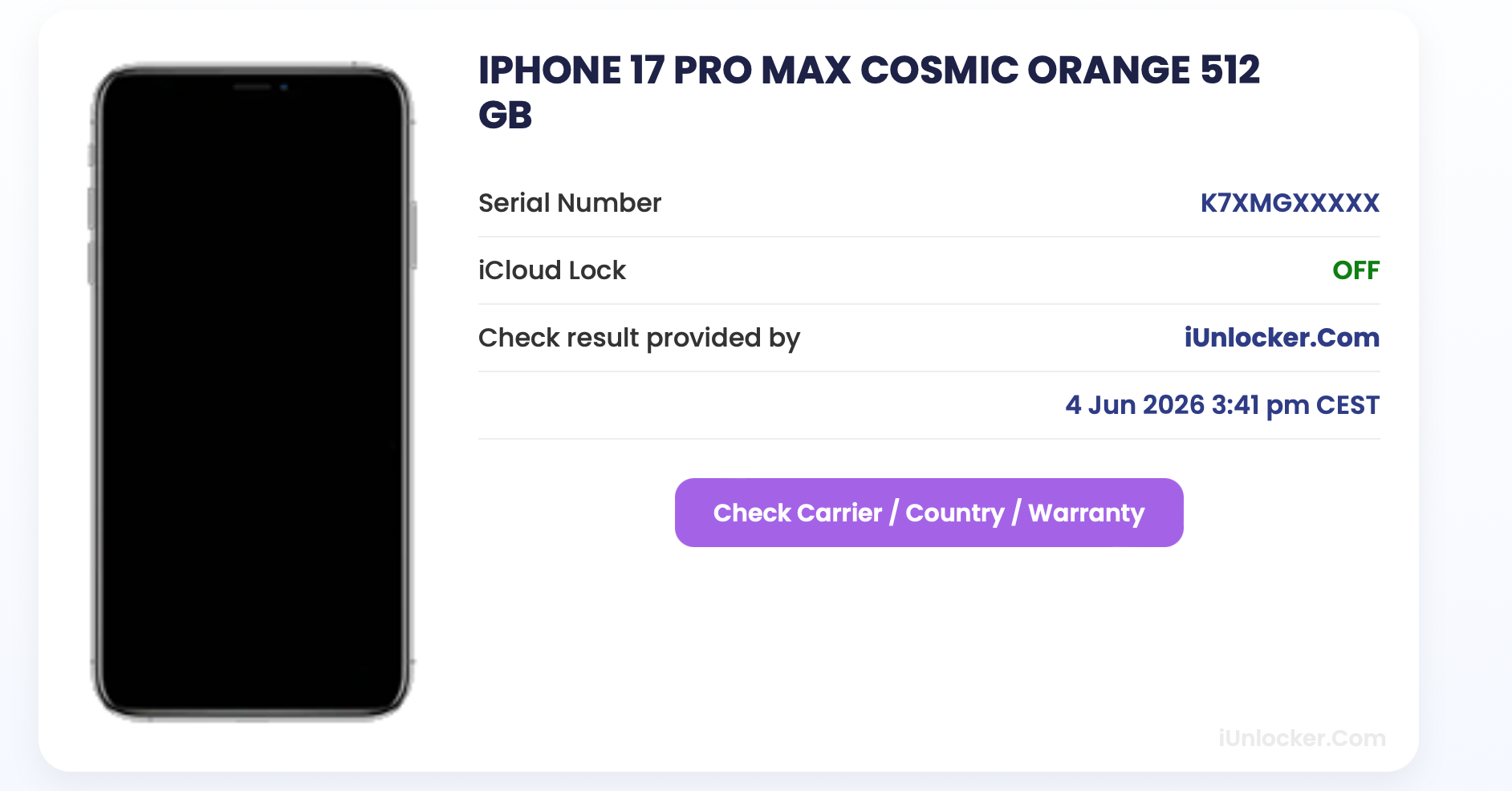 iPhone 17 Pro Max China Version Unlocked Find My iPhone: OFF