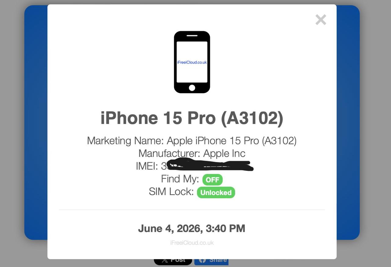 iPhone 15 Pro, South Africa , lost Mode with number , Unlocked OFF